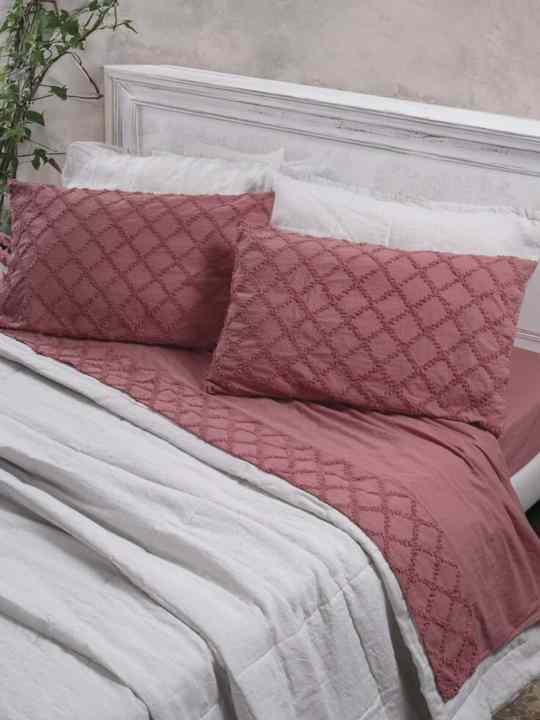 Completo letto rosa antico 