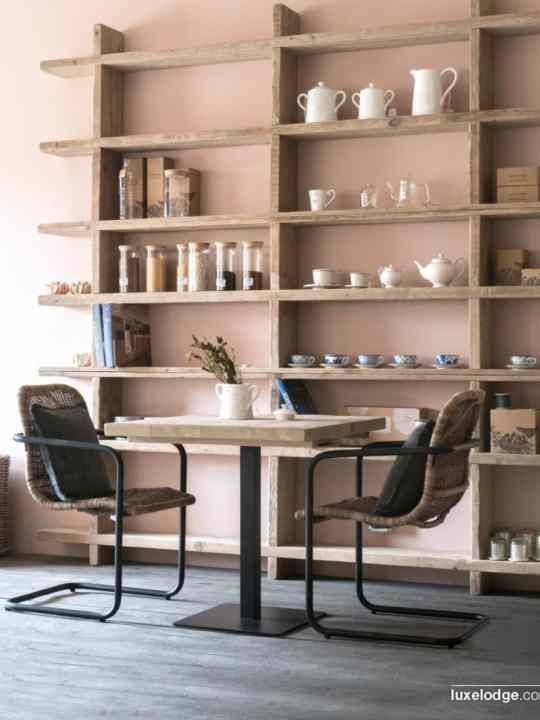Libreria a Griglia in Legno di Recupero 