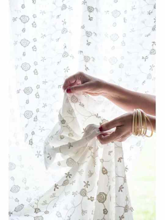 Tenda righe fiorite 