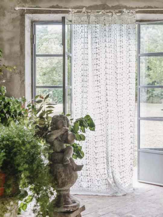 Tenda righe fiorite 