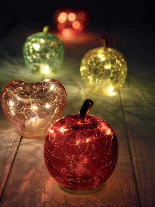 Mela in vetro con led 