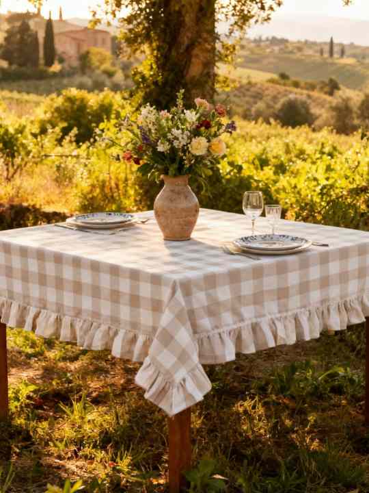 Tovaglia beige “Bolgheri” – Blanc Mariclo’