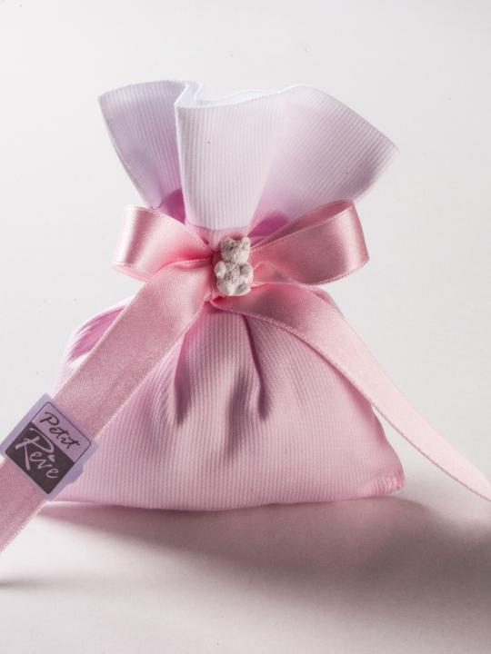Sacchetto millerighe rosa con bordo 