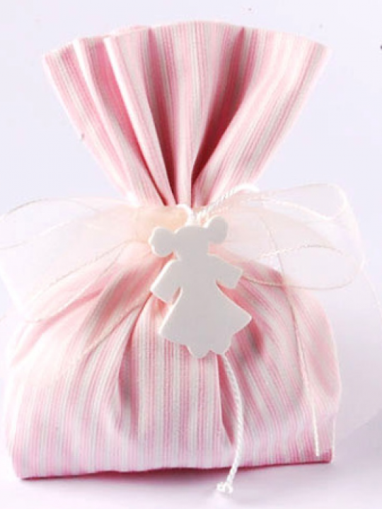 Sacchetto righe rosa